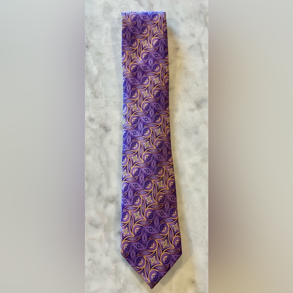 Gorgeous Purple & Orange Robert Talbott 100% silk tie. Excellent condition